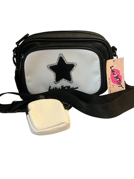 Luv Betsey Handbags - Luv Betsey Black & White Snakeskin Star Camera Bag NWT